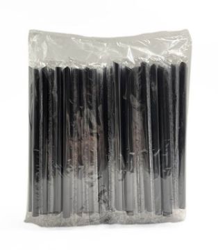 صورة كرتون مصاص عصير اسود+ شفاف شيل باك مقاس 10ملي 20 حبه