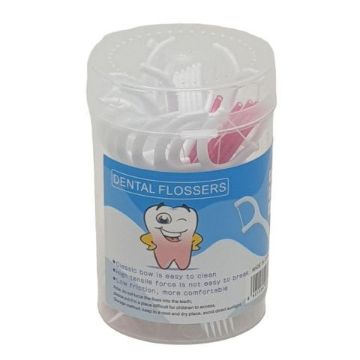 صورة كرتون عود اسنان خيط بلاستيك صيني دنتل لفوس 30ح مربع + دائري 240 حبه