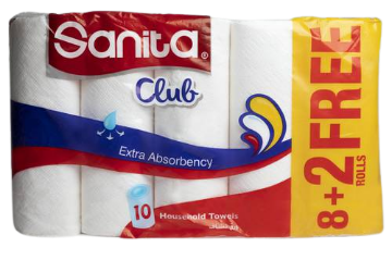 صورة شوال مناديل رول حمام سانيتا كلوب 8+2 6 حبه