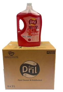 صورة كرتون مطهر ارضيات دريل 3لتر الورد الطائفي 6 حبه
