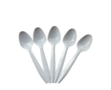 صورة كرتون ملاعق شاي ابيض 100حبه 10 حبه