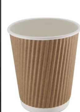 صورة كرتون كاس كبتشينو فور ام  8اونص مضلع بدون غطاء 500حبه 20 حبه