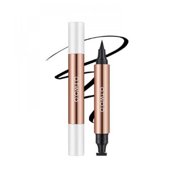 صورة او تو او قلم تحديد عيون سائل مقاوم للماء مزدوج النهاية  اسود 2.8 جم