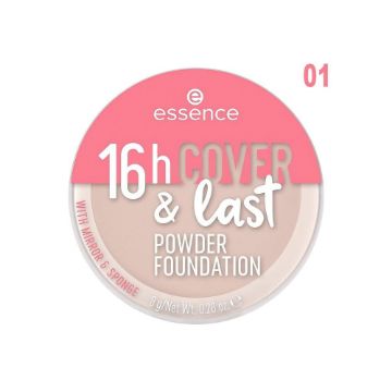 صورة ايسنس بودرة أساس 16 ساعة كوفر اند لاست لون 01 بورسلين - 8 جم