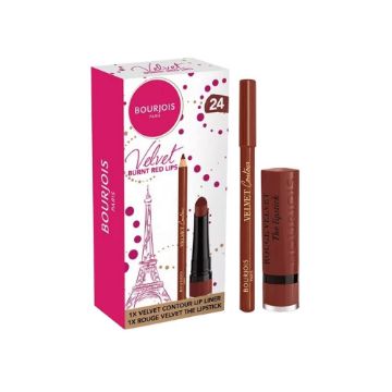 صورة برجوا مجموعة محدد شفاه فيلفيت وأحمر شفاه روج فيلفيت رقم 24